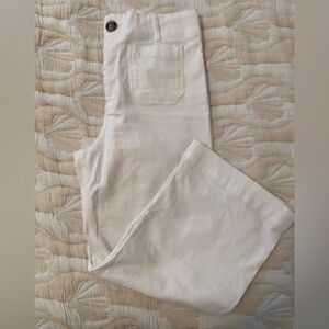 Pilcro Cream Wide-Leg Trousers